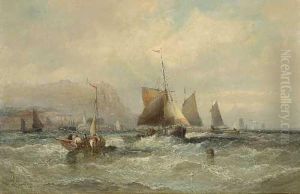 Auslaufende Fischerboote In Bewegter See