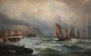 Vessels Offshore; Evening On The Coast by William Georges Thornley
