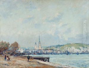 Rouen Mit Kathedrale Und Hafen