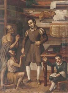 A tailor giving alms