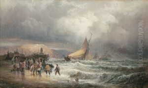 Beim Entladen Des Fischfangs. by William Georges Thornley