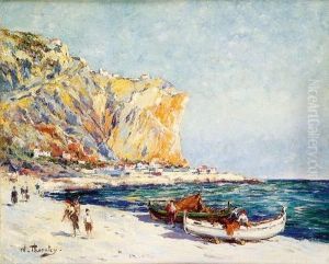 Barque Sur La Plage, Menton, Circa 1930 by William Georges Thornley