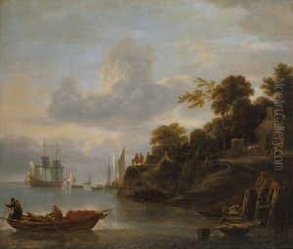 Hafenszene. Signiert Mitte Rechts: W. Thornley. Ol Auf Leinwand. H 88; B 101 Cm. - view 1