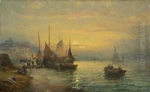 Fischerboote Am Strand. by William Georges Thornley