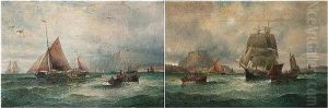 Shipping Off St Michael's Mount; Whitby Bay by William Georges Thornley