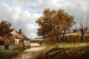 Figure On A Track Beside A Cottage