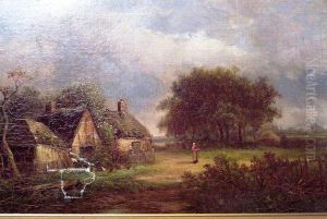 Figures By A Cottage