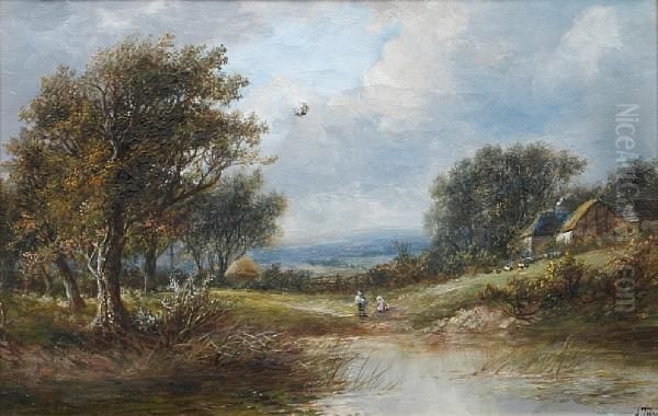 Figures And Sheep In A Landscape; - view 1