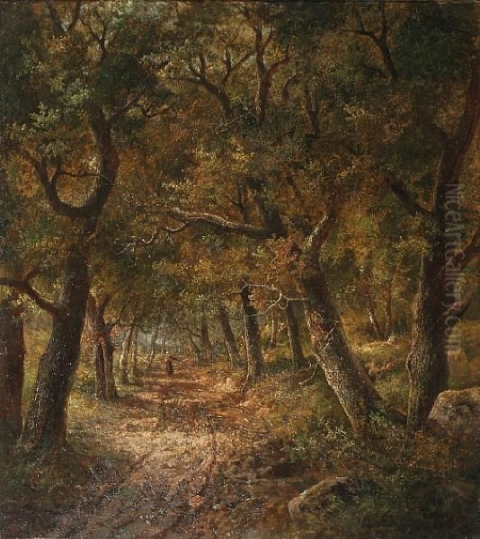 Figure On A Woodland Track - view 1