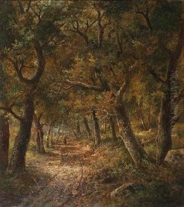 Figure On A Woodland Track by Joseph Thors