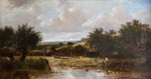 Young Anglers At A Pool