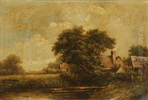Cottages By A Pond by Joseph Thors