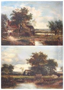 'farm In Norfolk' And 'a Suffolk Landscape' by Joseph Thors