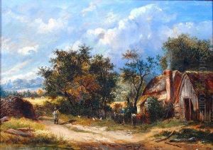 Cottage Landscape With Figures