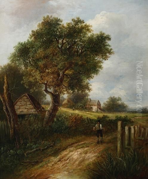 Figure On A Country Lane - view 1
