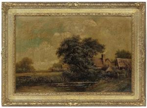 A Farmstead By A Pond by Joseph Thors