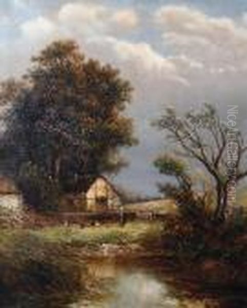 Feeding Chickens By The River - view 1
