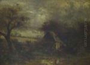 Country Scene With Barn And Harvest Field To Distance by Joseph Thors