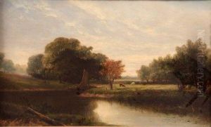 Riverlandscape With Figures by Joseph Thors