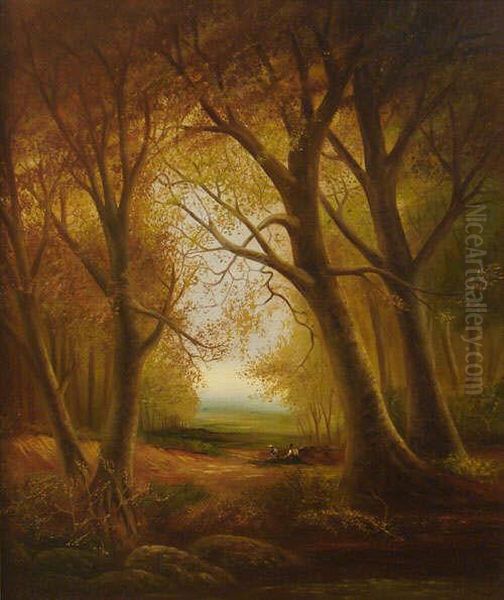 Wooded Landscape With Figures - view 1