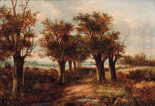 A Figure On A Wooded Track; And Cottages In A Landscape - view 1