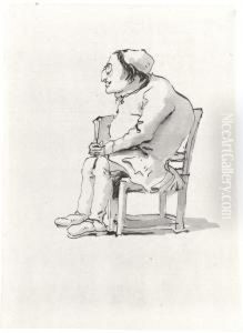Caricature Of A Seated