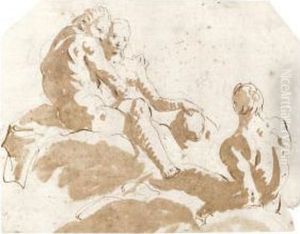 An Allegorical Scene, Possibly Time Embracing Beauty by Giovanni Battista Tiepolo