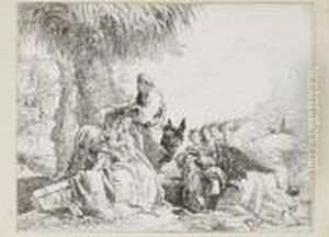 Capricci - Three Soldiers And A Youth by Giovanni Battista Tiepolo
