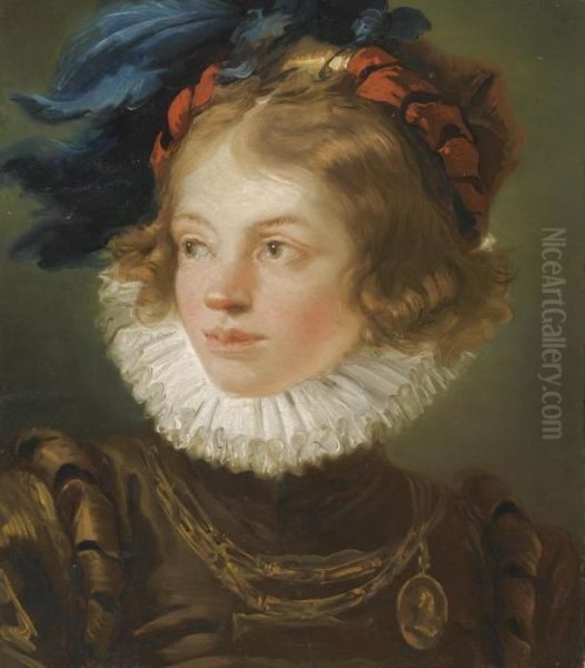 A Young Boy In The Costume Of A Page, Head And Shoulders - view 1