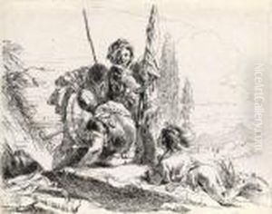 Tiepolo Tre Soldati E Un Ragazzo by Giovanni Battista Tiepolo
