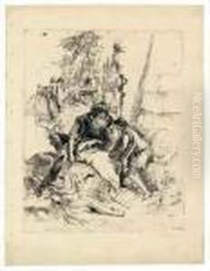 Two Magicians And Two Boys, From: Scherzi Di Fantasia by Giovanni Battista Tiepolo
