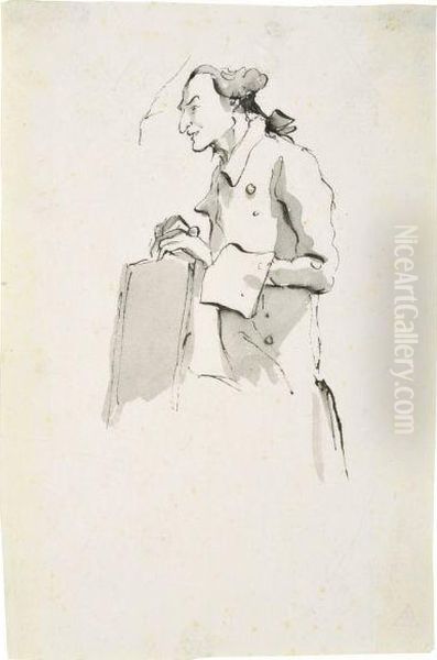 Caricature Of A Lawyer Holding A Folio - view 1