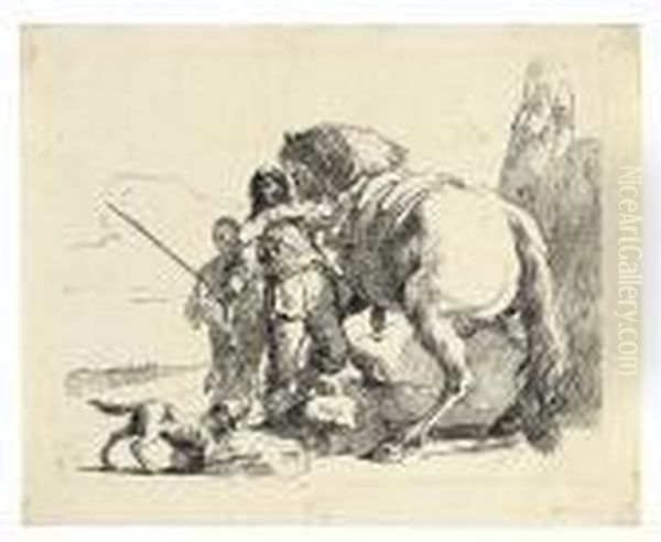 Il Cavaliere Vicino Al Suo Cavallo. - view 1