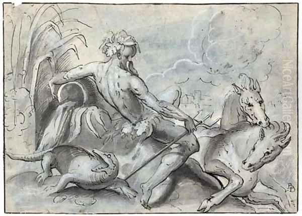 Alpheus reclining on a river bank - view 1