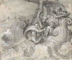 Christ and his disciples on the Sea of Galilee by Prague School