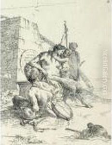 Famiglia Di Satiri Con Obelisco (dalla Serie Degli Scherzi,1735-40)