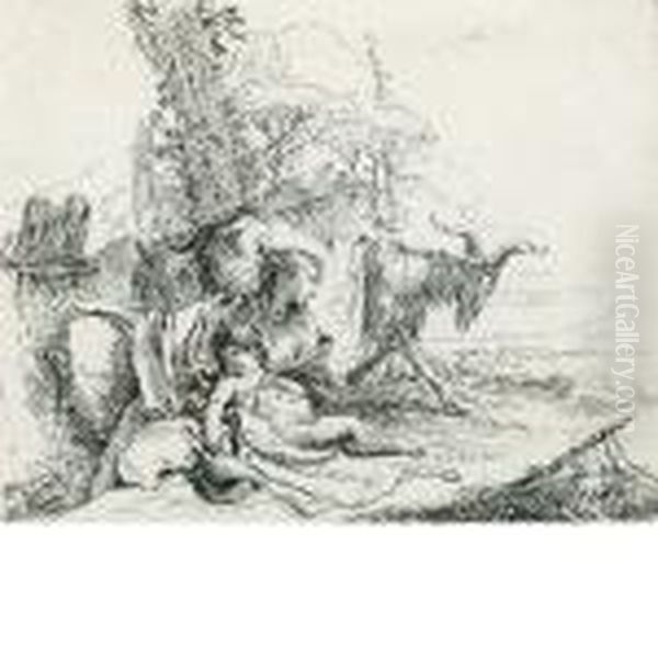 Ninfa Con Piccolo Satiro (dalla Serie Dei Capricci, 1749) - view 1