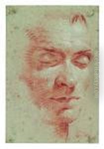 Mannlicherkopf, Mit Geschlossenen Augen by Giovanni Battista Tiepolo