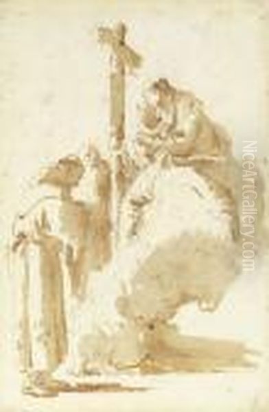 The Madonna And Child Adored By Saint Anthony And An Abbot - view 1