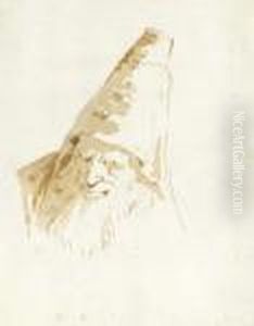 A Bearded Man Wearing A Conical Hat by Giovanni Battista Tiepolo