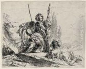 Three Soldiers And A Boy From Caprici by Giovanni Battista Tiepolo