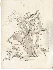 L'allegorie Du Temps Devoilant La Beaute by Giovanni Battista Tiepolo