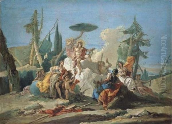 Apollo Receiving Homage From The Muses - A Modello - view 1