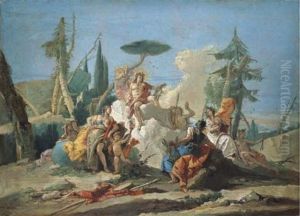 Apollo Receiving Homage From The Muses - A Modello by Giovanni Battista Tiepolo