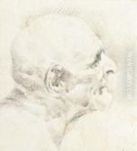 Un Vieillard, En Buste, De Profil A Droite by Giovanni Battista Tiepolo