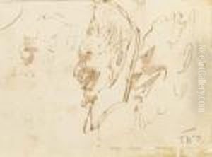 Trois Tetes De Satyres De Profil A Gauche