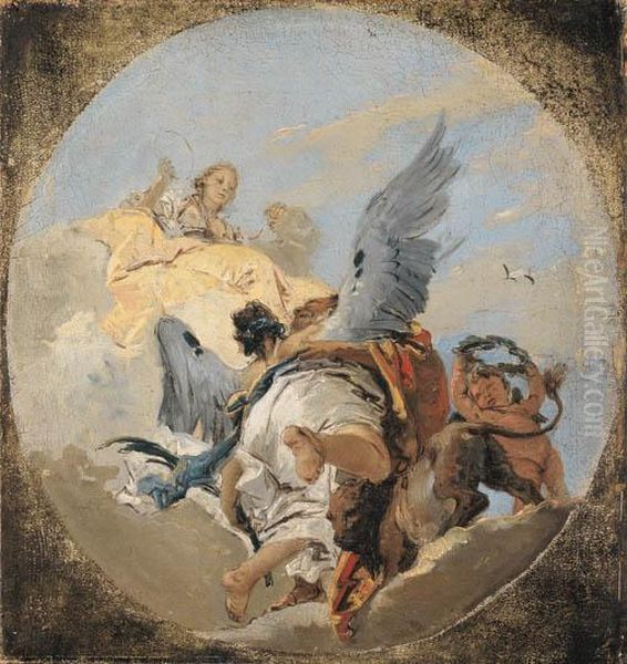 L'apotheose D'un Heros: Esquisse Pour Un Plafond Dans Un Cerclepeint - view 1