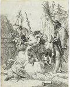 Donna Seduta Cone Parla by Giovanni Battista Tiepolo