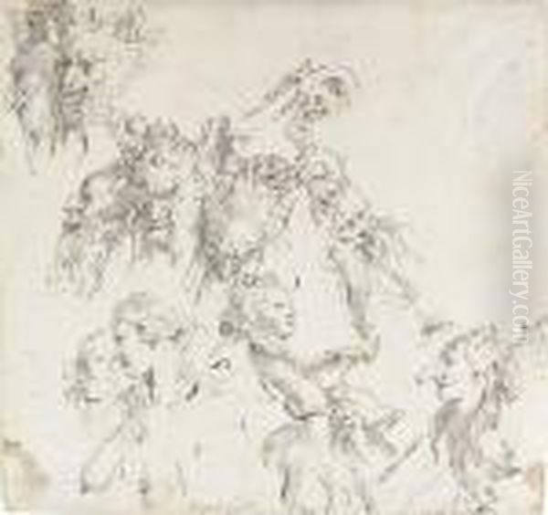 The Heads Of Satyrs, Women And Other Studies - view 1