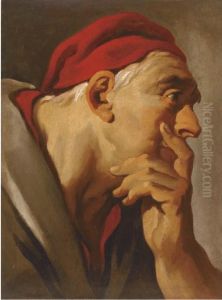 Head Of A Man In A Red Cap by Giovanni Battista Tiepolo